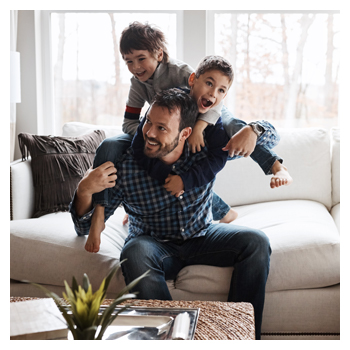 Family on couch