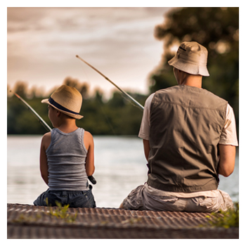 Father and son fishing